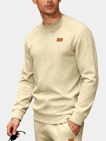 Anthony | Men's Diagonal Textured Crew Neck Jumper