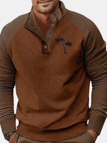 Arthur | Men's Contrast Raglan Knit Henley Jumper