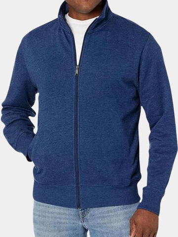 William | Men's Full Zip High Neck Knitted Cardigan Jumper