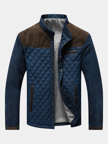 Leo | Men's Suede Shoulder Yoke Quilted Jacket
