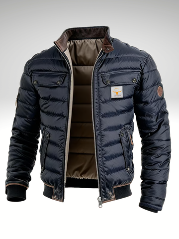 Arthur | Men's Stand Collar Quilted Puffer Bomber Jacket