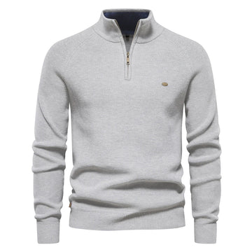 Callum | Men's Quarter Zip Ribbed Knit Jumper