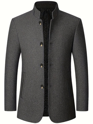 Leo | Men's  Stand Collar Wool Blend Jacket