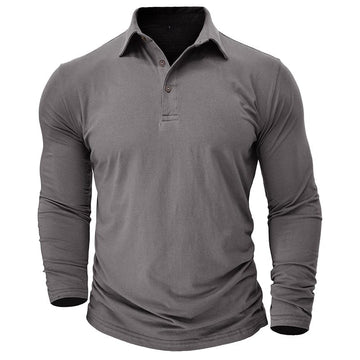 Ethan | Men's Long Sleeve Cotton Stretch Polo Shirt