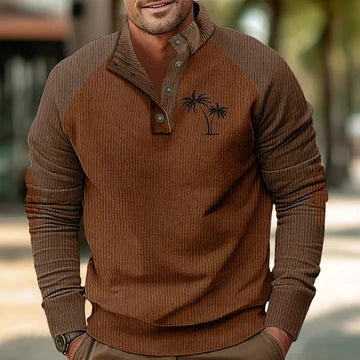 Harry | Men's Raglan Sleeve Button Neck Jumper