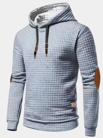 Movel | Men's Textured Grid Drawstring Pullover Hoodie