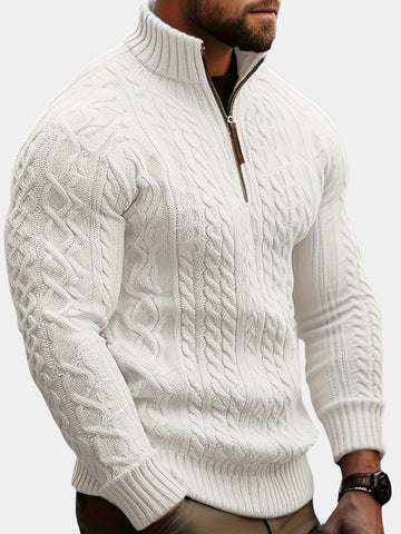 Rupert | Men's  Cable Knit Quarter Zip Jumper