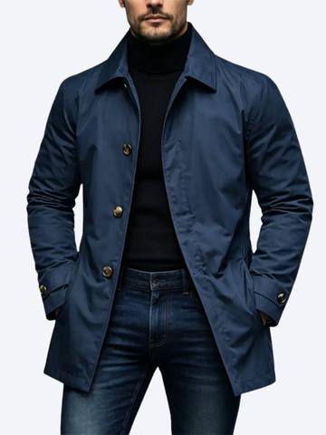 Hary | Men's Mid Length Single Breasted Mac Coat