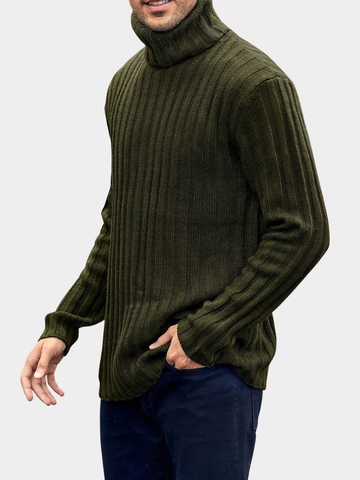 Ethan | Men's Chunky Ribbed Knit Roll Neck Jumper