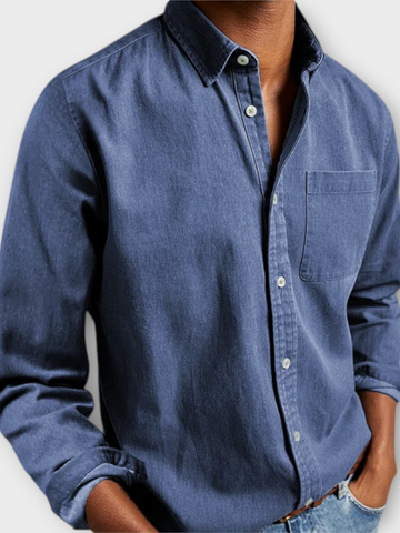 Arthur | Men's Washed Denim Long Sleeve Shirt