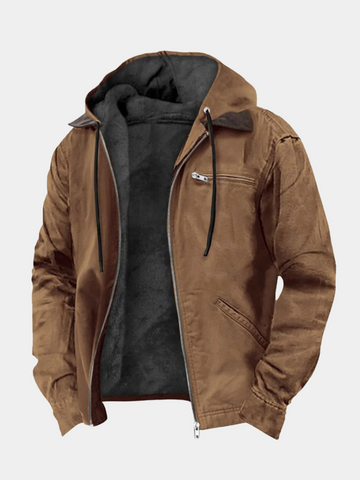 Arthur | Men's Fleece Lined Hooded Canvas Jacket