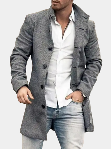 Manic| Men's  Stand Collar Single Breasted Coat