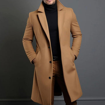 Laurent | Men's Single Breasted Wool Overcoat