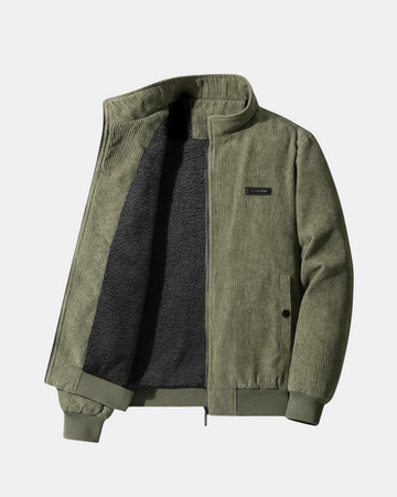 Lucas | Men's Stand Collar Fleece Lined Corduroy Jacket