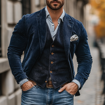 Henry | Men's Corduroy Blazer & Waistcoat Two Piece Set